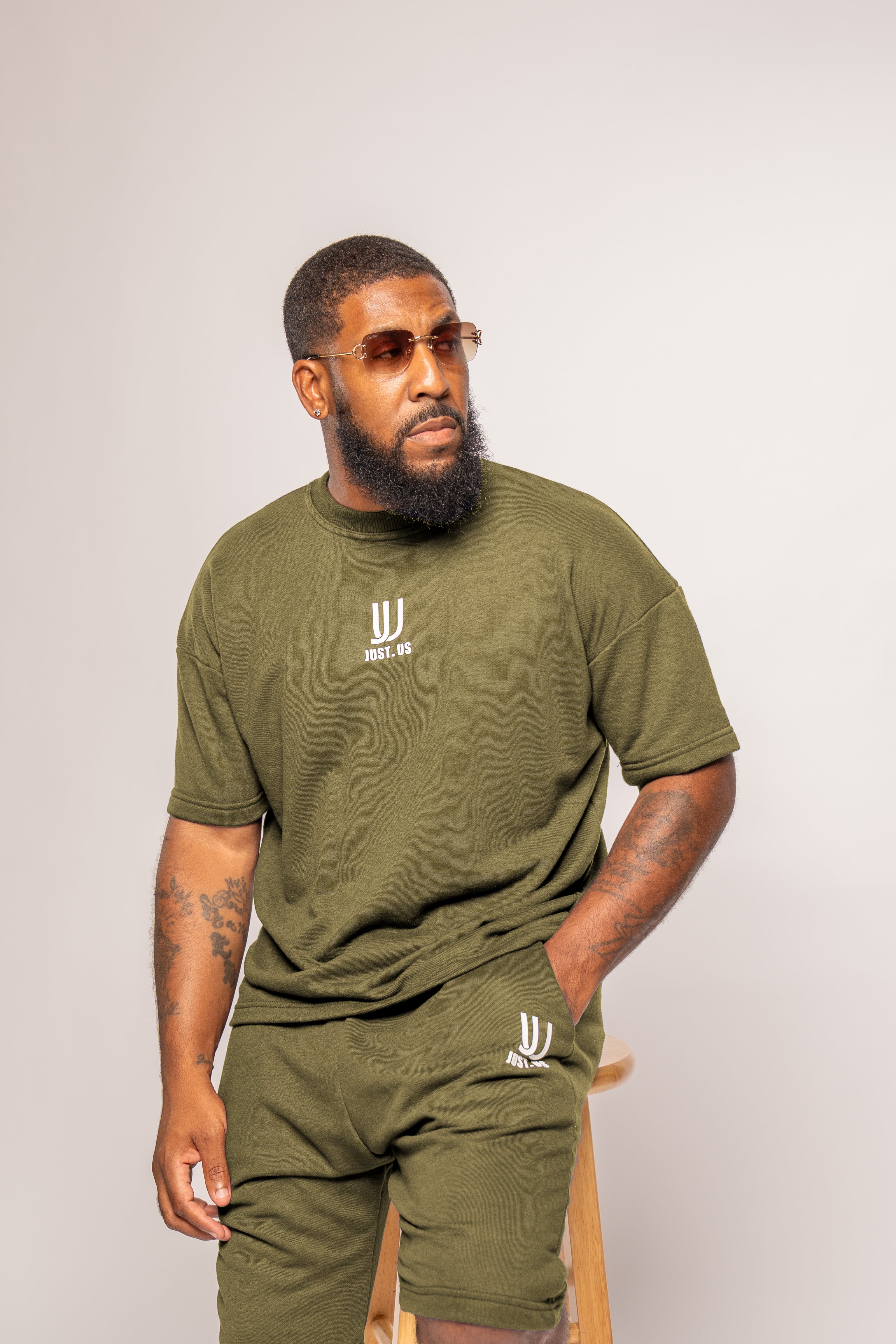 Men’s Drop Shoulder Shirt + Shorts – Just.us