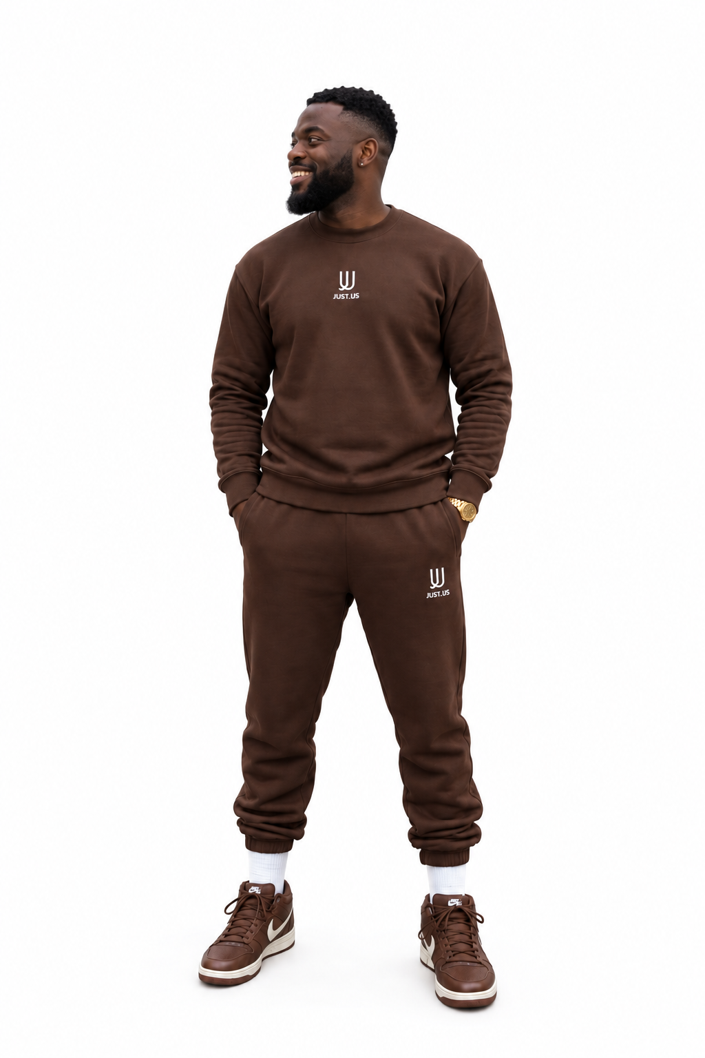 Classic Crew Neck Sweater with Joggers Comfort Meets Style